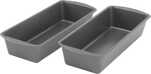 GoodCook Set of 2 Extra Large 13" x 5" Nonstick Steel Bread Loaf Pans, Gray - Set of Two Loaf Pans, Even Heat Distribution, Scratch-Resistant Nonstick Coating, Durable Construction, Easy to Clean in Saudi Arabia