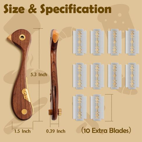 عرجاء الخبز الخشبي للطيور، سكين تسجيل العجين المصنوع يدويًا لتقطيع العجين المخمر، أداة تسجيل دقيقة مع 10 شفرات حلاقة بديلة in Kuwait