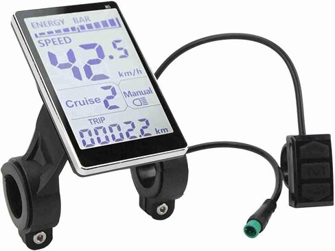 عداد شاشة LCD للدراجة الكهربائية، M5 مقاوم للماء LCD E Bike Display 5 Pin 24V 36V 48V 60V، مناسب للدراجات الكهربائية 31.8 مم، 22.2 مم in Kuwait