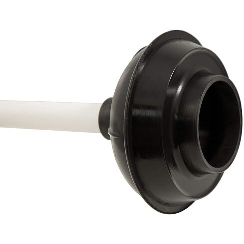 Plumb Craft مرحاض ومكبس تصريف مع مجموعة حامل، أسود/أبيض in Kuwait