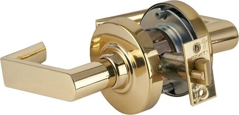 Schlage ND80PD RHO 605 C Keyway Series ND الصف 1 قفل أسطواني، وظيفة غرفة التخزين، C Keyway، تصميم Rhodes، لمسة نهائية من النحاس اللامع in Saudi Arabia