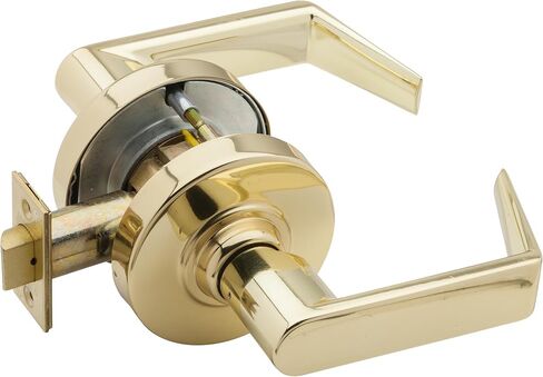 Schlage ND80PD RHO 605 C Keyway Series ND الصف 1 قفل أسطواني، وظيفة غرفة التخزين، C Keyway، تصميم Rhodes، لمسة نهائية من النحاس اللامع in Saudi Arabia