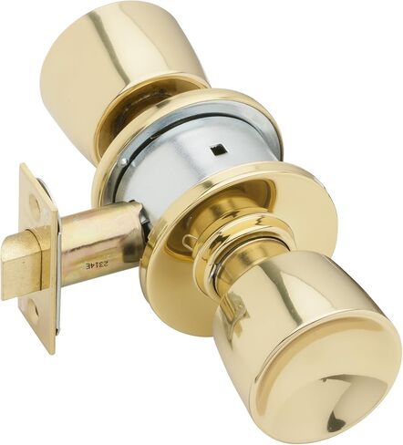 Schlage A80PD TUL 605 C Keyway Series A Grade 2 Cylindrical Lock, Storeroom Function, C Keyway, Tulip Design, Bright Brass Finish in Saudi Arabia