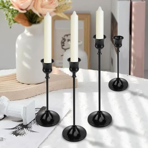 Candlestick Holders 6 PCS Metal Taper Candle Holders,Candle Stick Holders Set,Perfect for Table Centerpiece Mantel Party Wedding Halloween Christmas Decorations(Gold) in Saudi Arabia