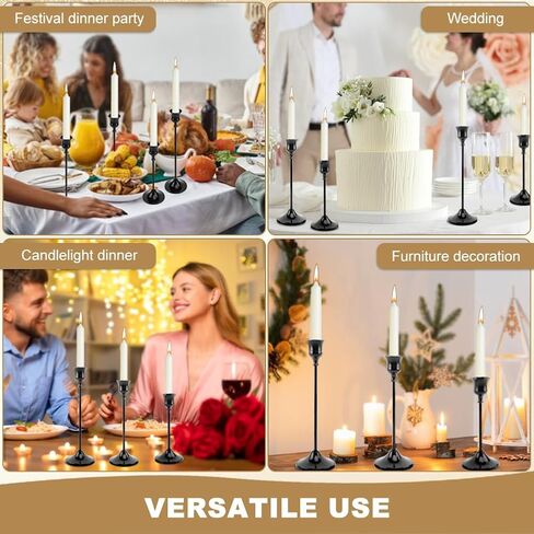 Candlestick Holders 6 PCS Metal Taper Candle Holders,Candle Stick Holders Set,Perfect for Table Centerpiece Mantel Party Wedding Halloween Christmas Decorations(Gold) in Saudi Arabia