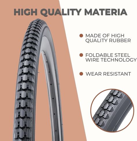 قطعتان، إطارات دراجة 27x1 3/8، متينة قابلة للطي 27 بوصة 37-630 27x1 3/8 إطارات دراجات الطريق، إطارات دراجة بديلة لدراجات الطرق الطرادة، الفاصلة in Kuwait