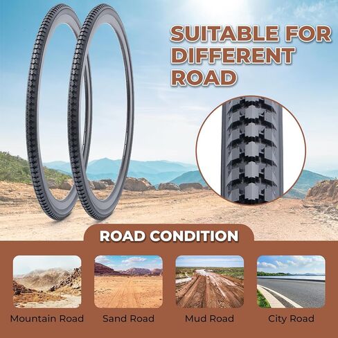 قطعتان، إطارات دراجة 27x1 3/8، متينة قابلة للطي 27 بوصة 37-630 27x1 3/8 إطارات دراجات الطريق، إطارات دراجة بديلة لدراجات الطرق الطرادة، الفاصلة in Kuwait