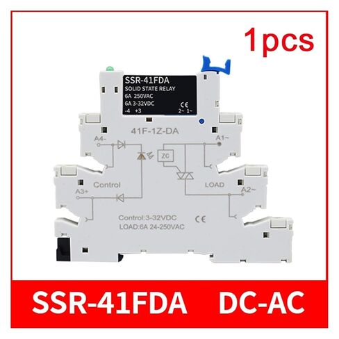 1 قطعة السكك الحديدية شنت سليم التتابع الحالة الصلبة تيار مستمر التحكم التيار المتناوب SSR-41FDA/DD 6A 3-32VDC 24-250VAC in Saudi Arabia