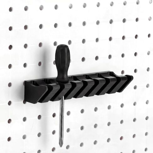 Novabright 1 Pcs Pegboard Screwdriver Holder, Pegboard Organizer Accessories, Eight-Tool Organizer Rack for Pegboards with 1/4-Inch Hole Diameter, Multi-Tool Holder (Black) in Saudi Arabia