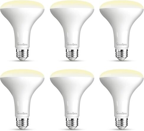GvvooHome 12 حزمة BR30 LED لمبات الإضاءة الفيضانات، 7 وات (ما يعادل 65 وات)، 2700 ك أبيض ناعم، 650 لومن، قاعدة E26، قابلة للتعتيم، إضاءة داخلية مجوفة لغرفة المعيشة وغرفة النوم والمطبخ in Kuwait