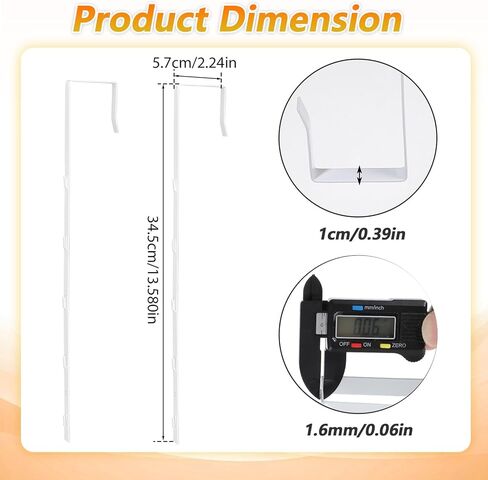 Over-The-Door Mirror Hanger 2Pcs Adjustable 14 in Mirror Door Hanger 5 Hole Over The Doors Mirrors Hooks Metal Hanging Kit for Doors (Mirrors Not Included, White) in Saudi Arabia