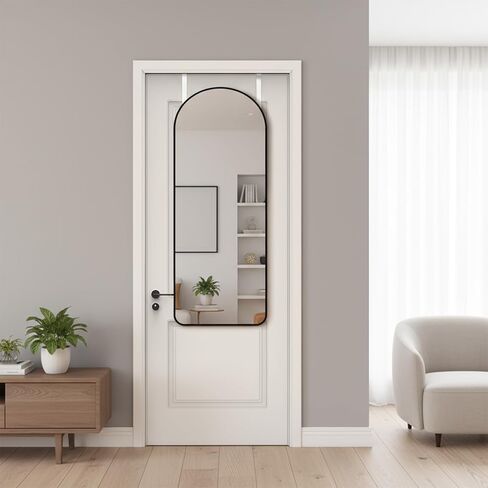 Over-The-Door Mirror Hanger 2Pcs Adjustable 14 in Mirror Door Hanger 5 Hole Over The Doors Mirrors Hooks Metal Hanging Kit for Doors (Mirrors Not Included, White) in Saudi Arabia