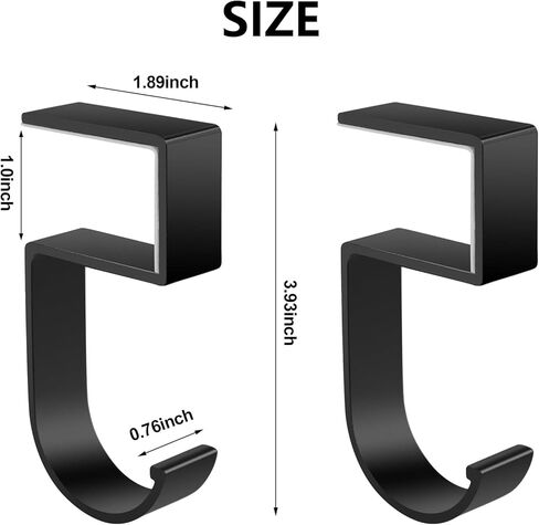 خطاف محفظة للطاولة - خطاف محفظة مغناطيسي عالي التحمل للمكتب، حامل حقيبة ألومنيوم على شكل 5 مع وسادة مضادة للانزلاق، وخطافات للمظلات وحقائب الظهر، مثالي لمكاتب المكتب، أسود in Saudi Arabia