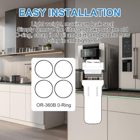 قطعة بديلة بحلقة دائرية OR-360B، متوافقة مع مبيت فلتر المياه Culligan HF-360B للمنزل بالكامل، أسود، عبوة من 4 قطع in Kuwait