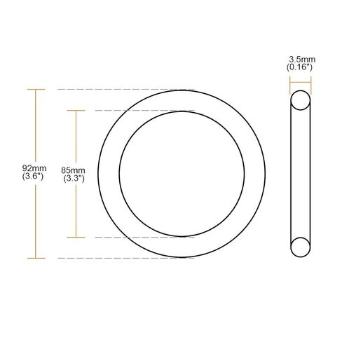 uxcell Nitrile Rubber O-Rings, 92mm OD 85mm ID 3.5mm Width, Metric Sealing Gasket, Pack of 10 in Saudi Arabia