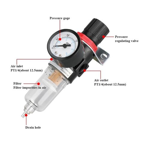 AFR2000 1/4 Pneumatic Filter for air Compressor Water Oil Water Separator Pressure Regulator(AFR2000 and 6mm,Fiber Filter) in Saudi Arabia