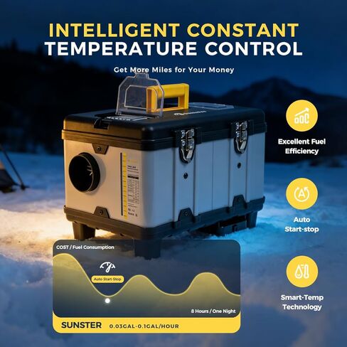 110V/12/24V 8KW Diesel Heater, Portable Diesel Air Heater with Toolbox Design, Come with App Control, Altitude Mode, for RV Garage Camper in Saudi Arabia
