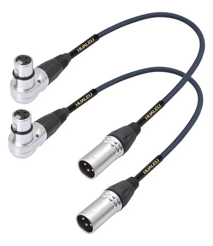 1.5 قدم الزاوية اليمنى 3Pin XLR أنثى إلى 3Pin XLR ذكر كابل الصوت، خلاط، كابل صوت الميكروفون - 2-Pack in Saudi Arabia