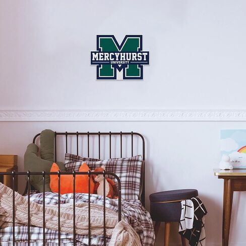 راية على شكل قطع من Rico Industries NCAA Mercyhurst Lakers - ديكور المنزل وغرفة المعيشة - لباد ناعم EZ للتعليق in Saudi Arabia