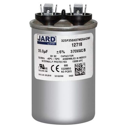 35 uF x 370 VAC - Jard # 12718 Round Dual Run Capacitor, Sold Each in Saudi Arabia