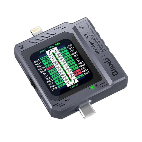 Mobile Phone Tail Plug Detector Tail Plug Comprehensive Analysis Tester Current Voltage Detection High Precision Digital Display Tester Support Lightning Type-C for iPhone Android Phone in Saudi Arabia