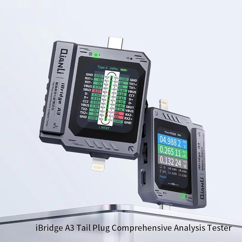 Mobile Phone Tail Plug Detector Tail Plug Comprehensive Analysis Tester Current Voltage Detection High Precision Digital Display Tester Support Lightning Type-C for iPhone Android Phone in Saudi Arabia