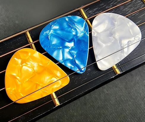 60 PCS Guitar Picks for Acoustic, Abstract Art Colorful Celluloid Guitar Pick Plectrums For Bass, Electric, Includes 0.46mm, 0.71mm, 0.96mm(15 Pieces Each Color Random) in Saudi Arabia