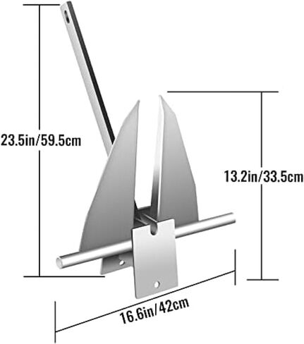 Boat Anchor Kit 8.5 Or 13 Lb Fluke Style Anchor, Hot Dipped Galvanized Steel Fluke Anchor, Marine Anchor with Anchor, Rope, Shackles, Chain for Boat Mooring On The Beach, Boats from 15'-24',8.5lb in Saudi Arabia