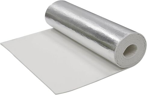 وسادة من ألياف السيراميك المصنوعة من رقائق الألومنيوم ذات درجة الحرارة العالية - صفائح عازلة لحماية الدرع الحراري مقاومة للحرارة (ذاتية اللصق (78MIL)، 20 بوصة × 35 بوصة) in Kuwait