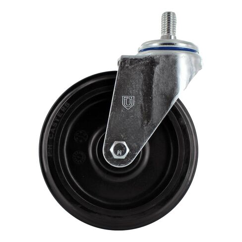 5" Front Swivel Shopping Cart Caster with Lock Nut - Zinc Plated Steel, Smooth Quiet Swivel, Dual Precision Bearings, 250 lb Capacity in Saudi Arabia