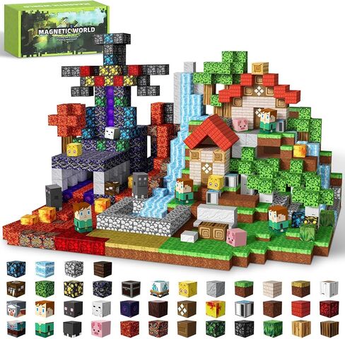 300PCS Magnetic Blocks for Kids, 0.8in Magnetic Building Block Toys for Boys Girls Age 3 4 5 6 7 8 9 10 Magnet Cubes Game Magnetic Tiles STEM Toys Christmas Birthday Gifts for Kids Toddlers in Kuwait