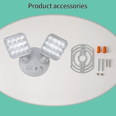 GZRUIYANG Emergency Remote Head Lighting, Double Square Head Emergency Light, UL Listed, Multi Voltage 3.6 to 24 Volt Input, 2 * 3 Watts, 180 Lumen, No Battery Inside in Saudi Arabia