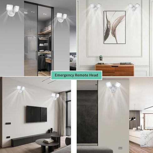 GZRUIYANG Emergency Remote Head Lighting, Double Square Head Emergency Light, UL Listed, Multi Voltage 3.6 to 24 Volt Input, 2 * 3 Watts, 180 Lumen, No Battery Inside in Saudi Arabia
