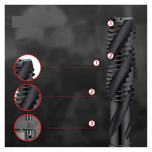 1pcs Metric Spiral Fluted Tap M2-M20 Machine Screw Thread Taps Blind Hole Tapping(Crew Cut,M24X3) in Saudi Arabia