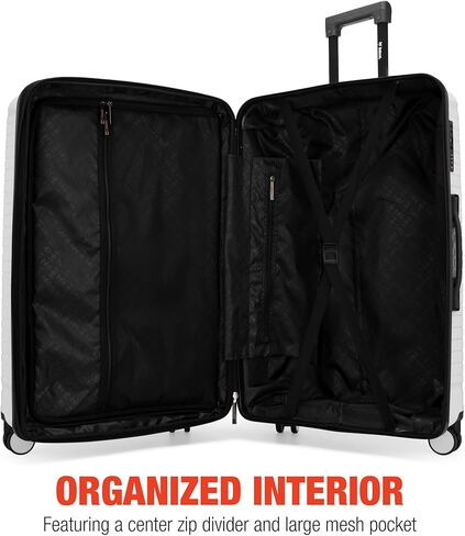 Bobcat Expandable 3-Piece Hardside Spinner Luggage Set, Carbon Fiber Finish with TSA Locks (Black) in Saudi Arabia