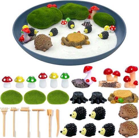 حديقة زن صغيرة للمكتب DIY مجموعة حديقة البطريق الصغيرة مع طيور البطريق Igloo Iceberg ديكور الأشجار الرمال صينية الحجر أدوات الرمل لسطح المكتب صندوق الرمل للتأمل لديكور الشتاء لتخفيف التوتر in Kuwait