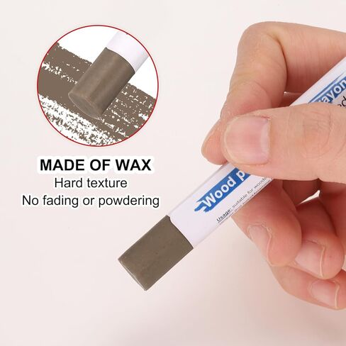 HARFINGTON Wood Filler Sticks 6 Colors Wooden Wax Touch Up Furniture Repair Crayons for Lead Gray, Medium Gray, Wood, Slightly Gray, Champagne, Light Gray in Kuwait