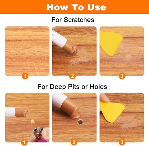 HARFINGTON Wood Filler Sticks 6 Colors Wooden Wax Touch Up Furniture Repair Crayons for Lead Gray, Medium Gray, Wood, Slightly Gray, Champagne, Light Gray in Kuwait