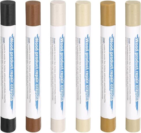 HARFINGTON Wood Filler Sticks 6 Colors Wooden Wax Touch Up Furniture Repair Crayons for Lead Gray, Medium Gray, Wood, Slightly Gray, Champagne, Light Gray in Kuwait