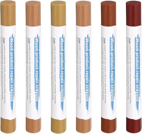 HARFINGTON Wood Filler Sticks 6 Colors Wooden Wax Touch Up Furniture Repair Crayons for Lead Gray, Medium Gray, Wood, Slightly Gray, Champagne, Light Gray in Kuwait