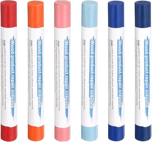 HARFINGTON Wood Filler Sticks 6 Colors Wooden Wax Touch Up Furniture Repair Crayons for Lead Gray, Medium Gray, Wood, Slightly Gray, Champagne, Light Gray in Kuwait