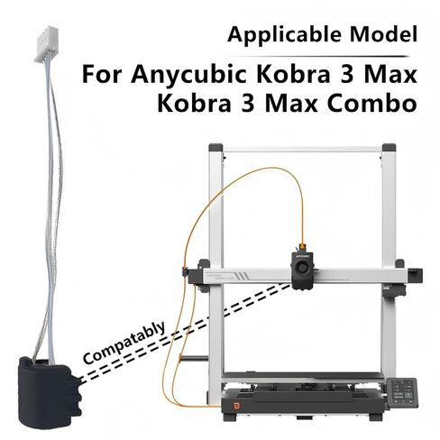 استبدال مجموعة Kobra 3 Max Hotend، يتضمن عنصر سخان السيراميك، وجورب السيليكون، وكتلة السخان - قطع غيار رأس الطباعة لملحقات Anycubic Kobra 3 Max Combo Nozzle Hotend in Kuwait