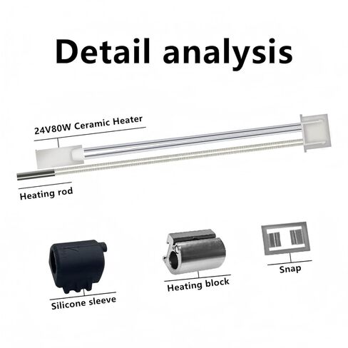 استبدال مجموعة Kobra 3 Max Hotend، يتضمن عنصر سخان السيراميك، وجورب السيليكون، وكتلة السخان - قطع غيار رأس الطباعة لملحقات Anycubic Kobra 3 Max Combo Nozzle Hotend in Kuwait