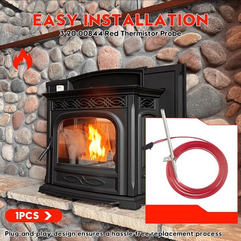 3-20-00844 مسبار الثرمستور ESP الأحمر يناسب موقد Harman Pellet Accentra 52i، إدراج Accentra، مطلق 43 63، P35i، P38، P43، P61، P61A، P68، PC45، XXV، لجهاز التسخين BA100، BH105، BH60، BIO-120 in Kuwait