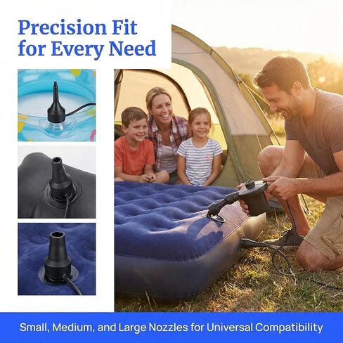 فوهات بديلة لمضخة الهواء، 3 أحجام فوهات مضخة قابلة للنفخ، ملحقات محول منفاخ مضخة الهواء للسرير الهوائي الجزئي، إلخ، بلاستيك قطعتين in Kuwait