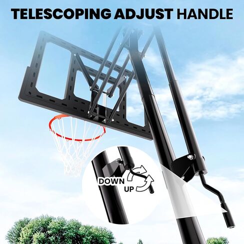 AWII SPORT كرة السلة هوب ارتفاع قابل للتعديل 5.5-10FT، نظام أهداف كرة السلة المحمول مع لوحة خلفية مقاومة للكسر للأطفال الشباب الذين يلعبون في الفناء الخلفي/المحاكم/في الهواء الطلق in Kuwait