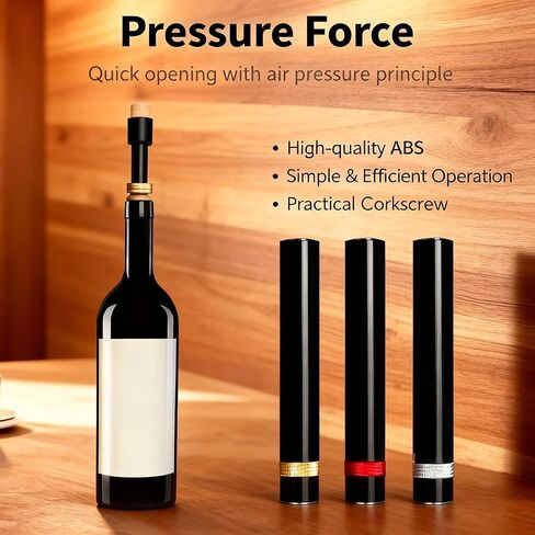 Aeropop Wine Opener, Loritia Arropop Wine Opener, Aero Pop Wines Openers, Needle Type Wines Bottle Openers, Travel Portable Pocket Air Pressure Pump Bottle Open (Golden+Red) in Saudi Arabia