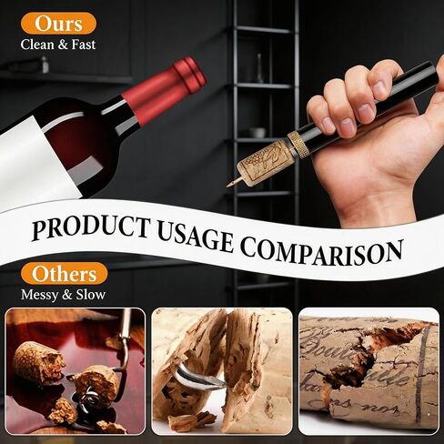 Aeropop Wine Opener, Loritia Arropop Wine Opener, Aero Pop Wines Openers, Needle Type Wines Bottle Openers, Travel Portable Pocket Air Pressure Pump Bottle Open (Golden+Red) in Saudi Arabia