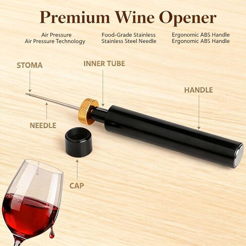 Aeropop Wine Opener, Loritia Arropop Wine Opener, Aero Pop Wines Openers, Needle Type Wines Bottle Openers, Travel Portable Pocket Air Pressure Pump Bottle Open (Golden+Red) in Saudi Arabia