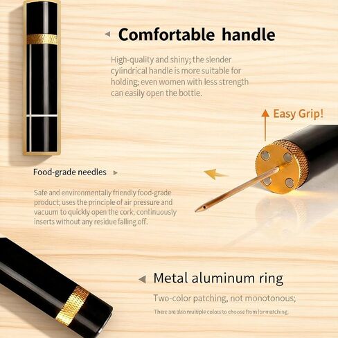 Aeropop Wine Opener, Loritia Arropop Wine Opener, Aero Pop Wines Openers, Needle Type Wines Bottle Openers, Travel Portable Pocket Air Pressure Pump Bottle Open (Golden+Red) in Saudi Arabia
